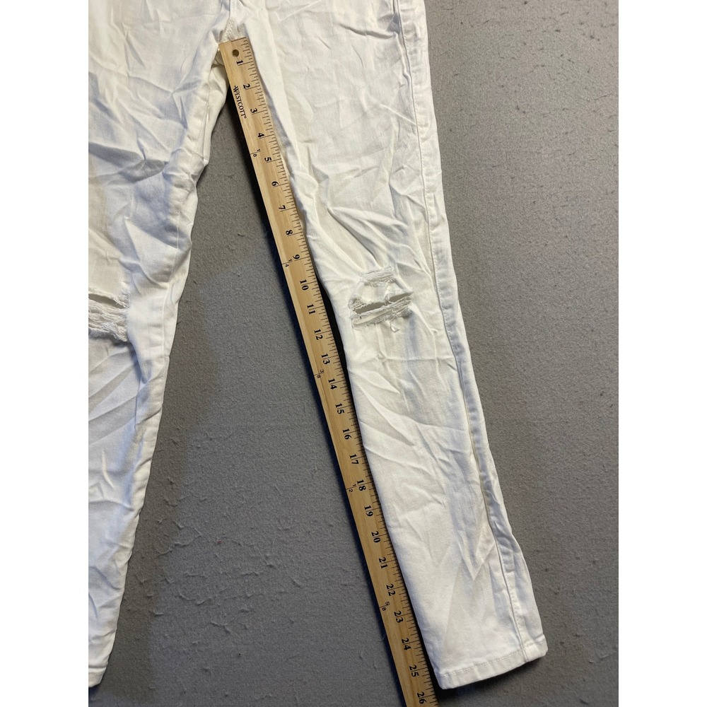 Aeropostale Skinny Jeans Denim White Distressed W26 Womens - Picture 4 of 7